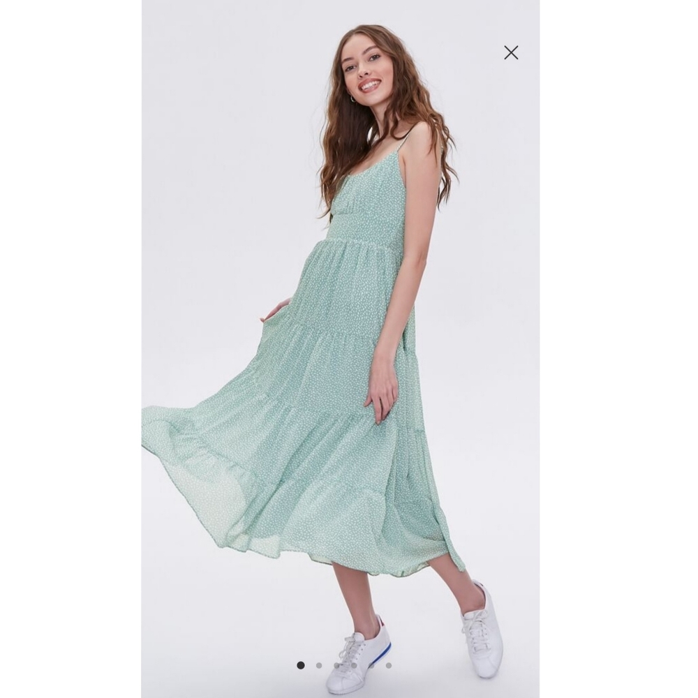 ** SOLD ** -- Forever 21 green midi / maxi dress